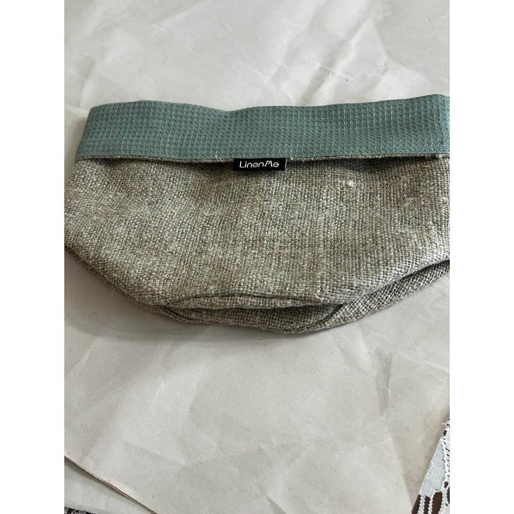 LinenMe Gray and Green Pouch/Basket Liner